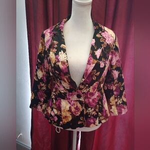 Mad modele! Floral one button jacket SMALL